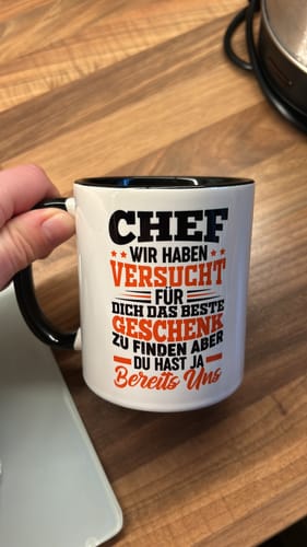 Customer photo review of Chef Geschenk Tasse Wir Haben Versucht Das Beste Geschenk Für Dich Zu Finden Bester Chef Geschenkidee Lustig