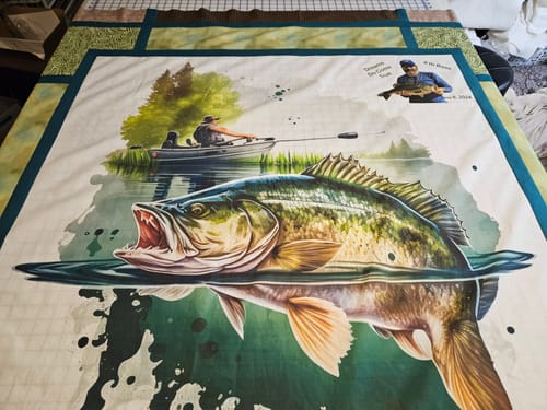 Customer photo review of Gone Bass Fishing Scene 3 Fabric Panel