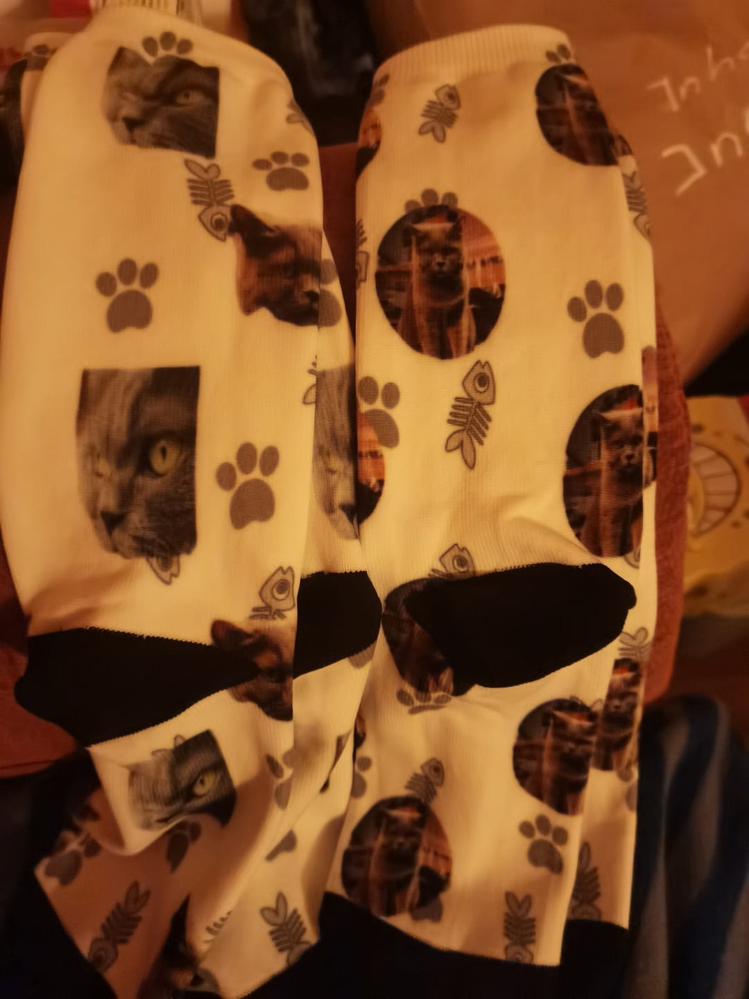 Customer photo review of FaceSock | Custom Cat Socks With Photo