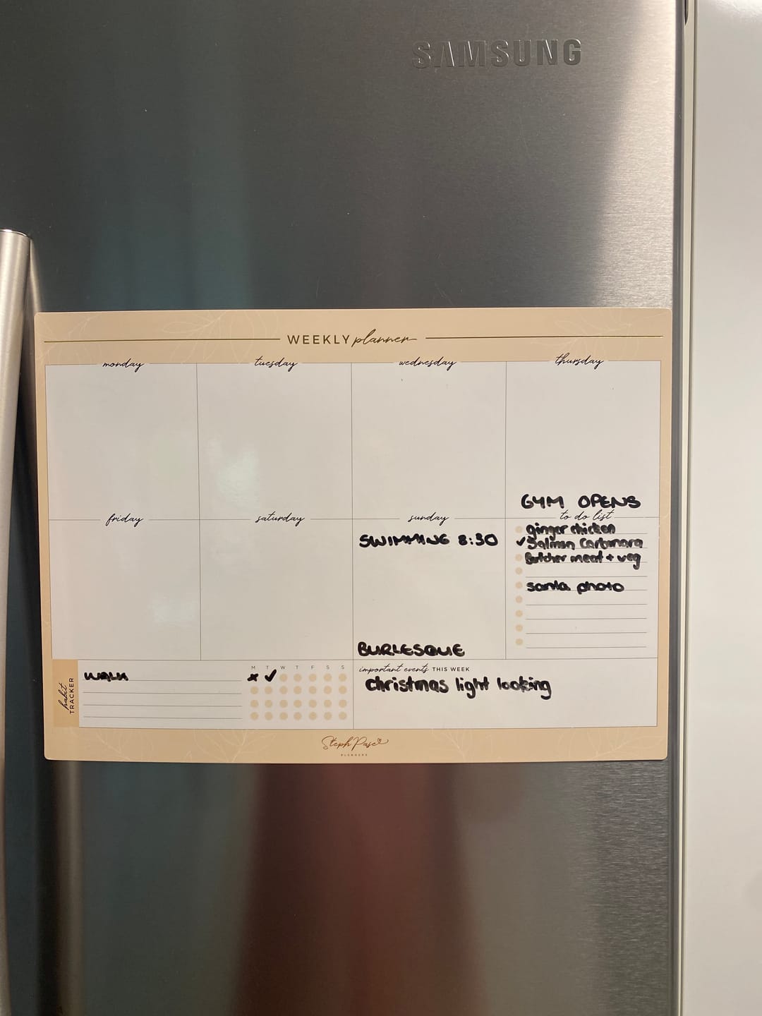 Customer photo review of Beige Weekly Planner Magnet