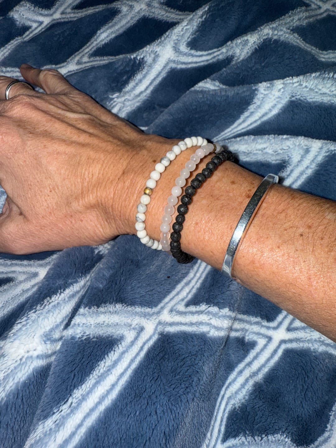 Customer photo review of "Calm" Howlite Delicate Bracelet