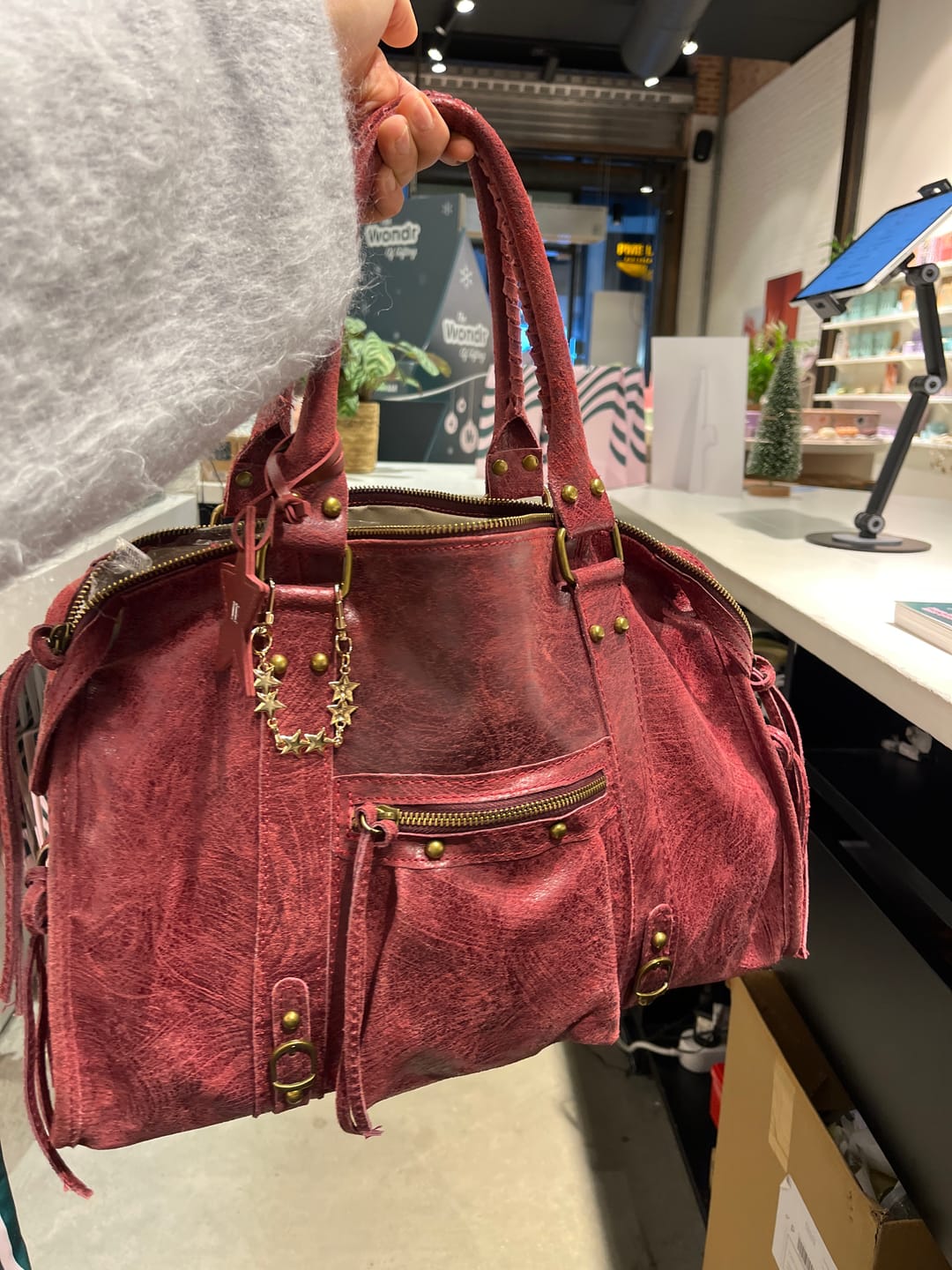 Customer photo review of It girl bag cherry red