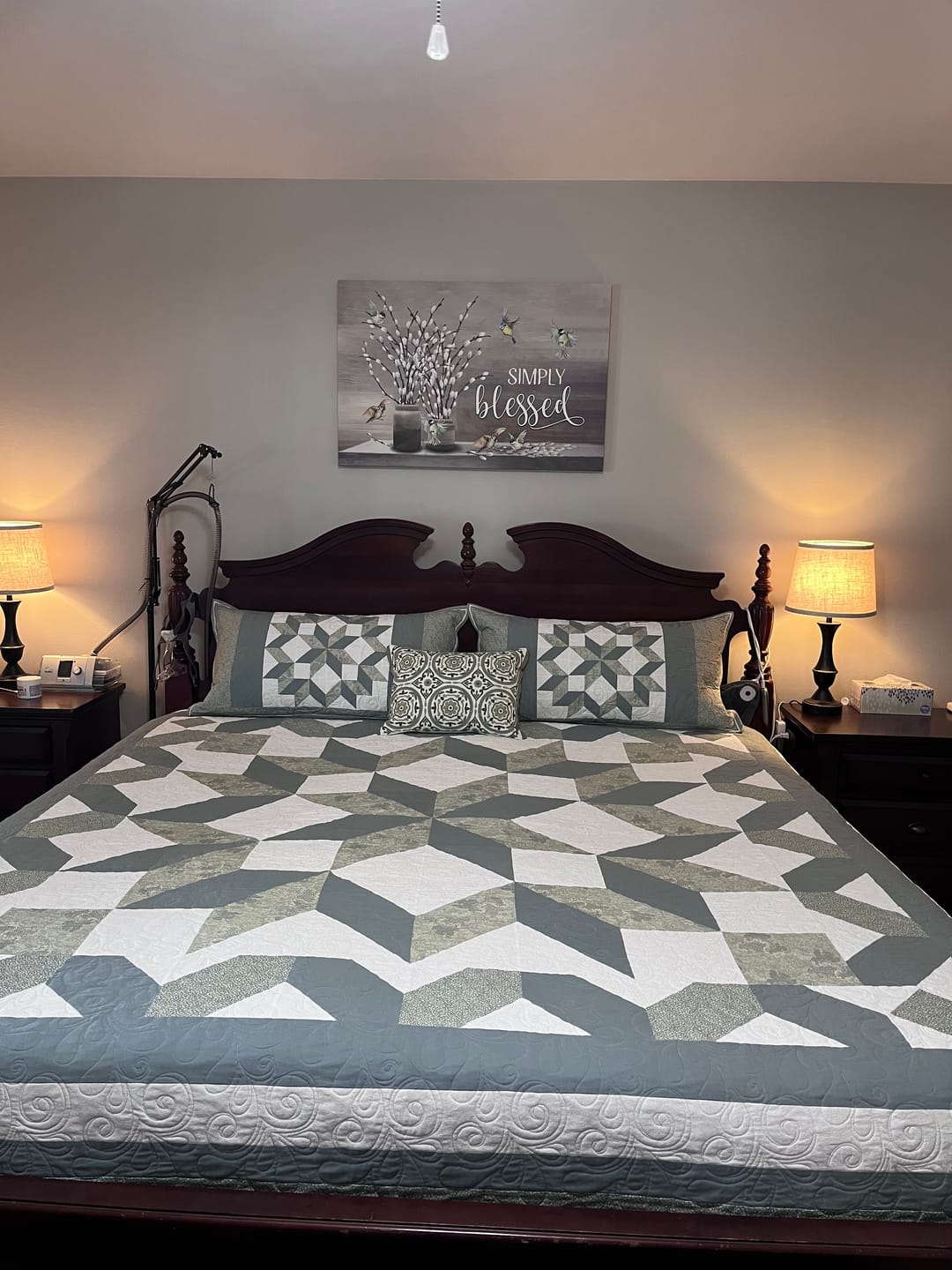 Customer photo review of Christian Canvas Wall Art, Simply Blessed Wall Decor
