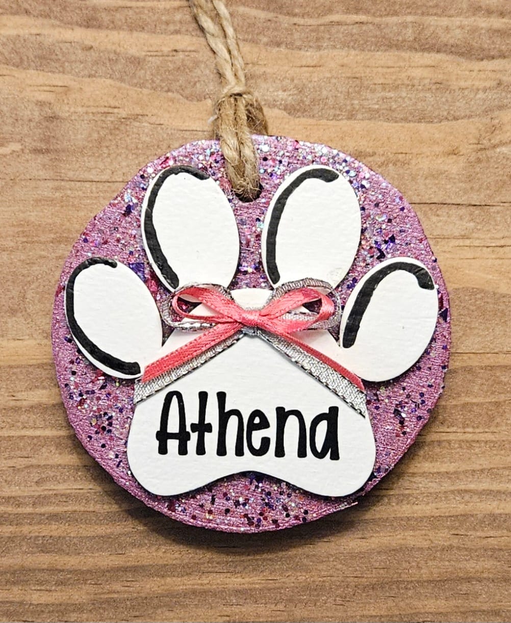 Customer photo review of Unfinished Wood Paw Print Shape - Pet Craft - up to 36"