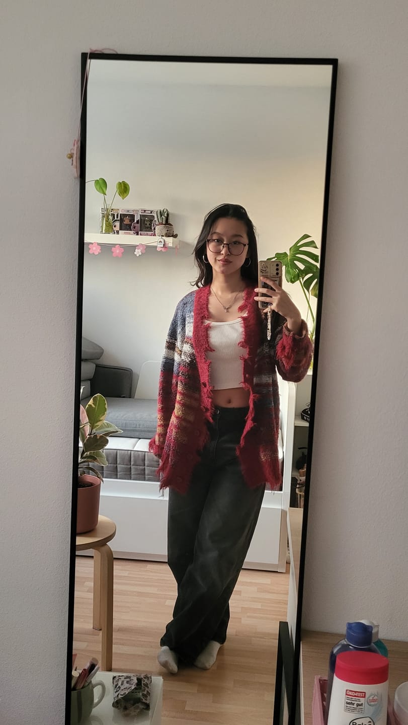 Customer photo review of Aelfric Eden Fringe Stripe Cardigan