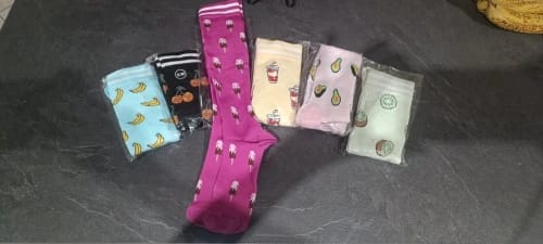 Customer photo review of Cotton Knee-High Compression Socks 20-30mmHg — Black | KIMLUD