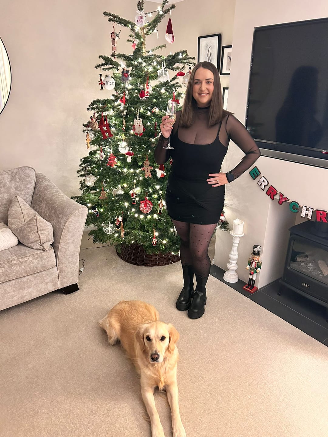 Customer photo review of Mesh Top Long Sleeve - 'Celine’ - Black