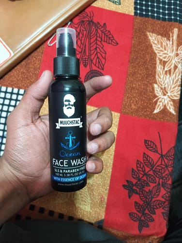 Customer photo review of Muuchstac Ocean Face Wash for Men | Fight Acne & Pimples, Brighten Skin, Clears Dirt, Oil Control, Refreshing Feel - Multi-Action Formula | 100 ml