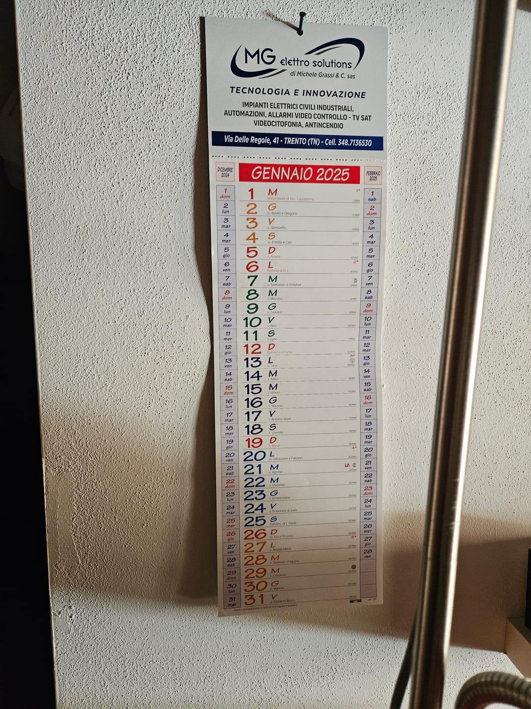 Customer photo review of Calendario Slim