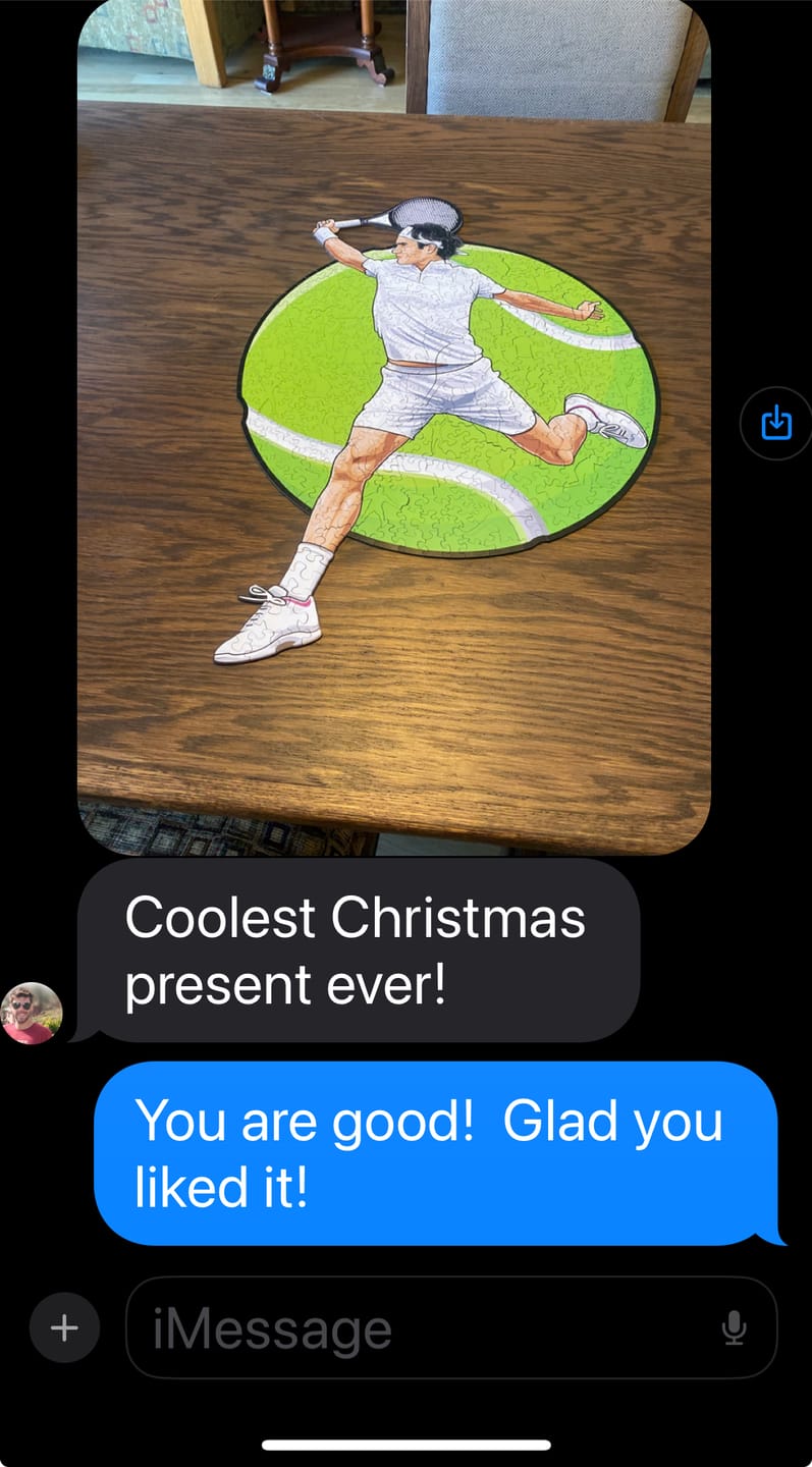 Customer photo review of Roger Federer - Wooden Puzzle