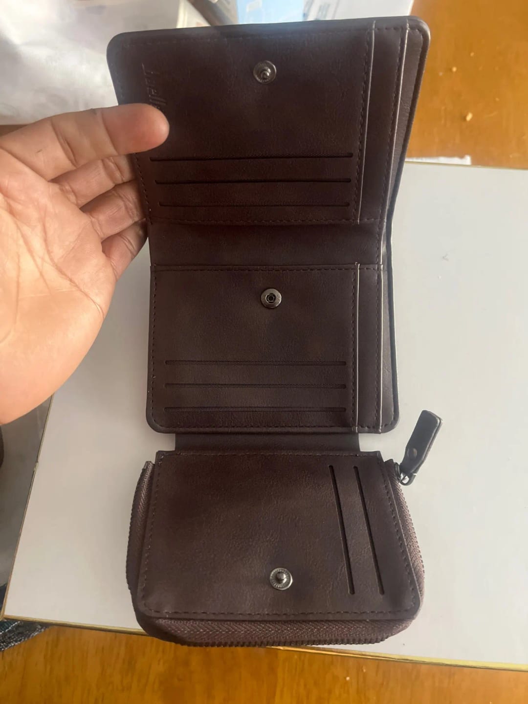 Customer photo review of PU Leather Wallets Zipper Card Holder With Coin Pocket And Multiple Card Slots — Black | KIMLUD