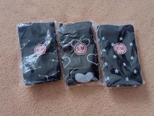 Customer photo review of Cotton Knee-High Compression Socks 20-30mmHg — Black | KIMLUD