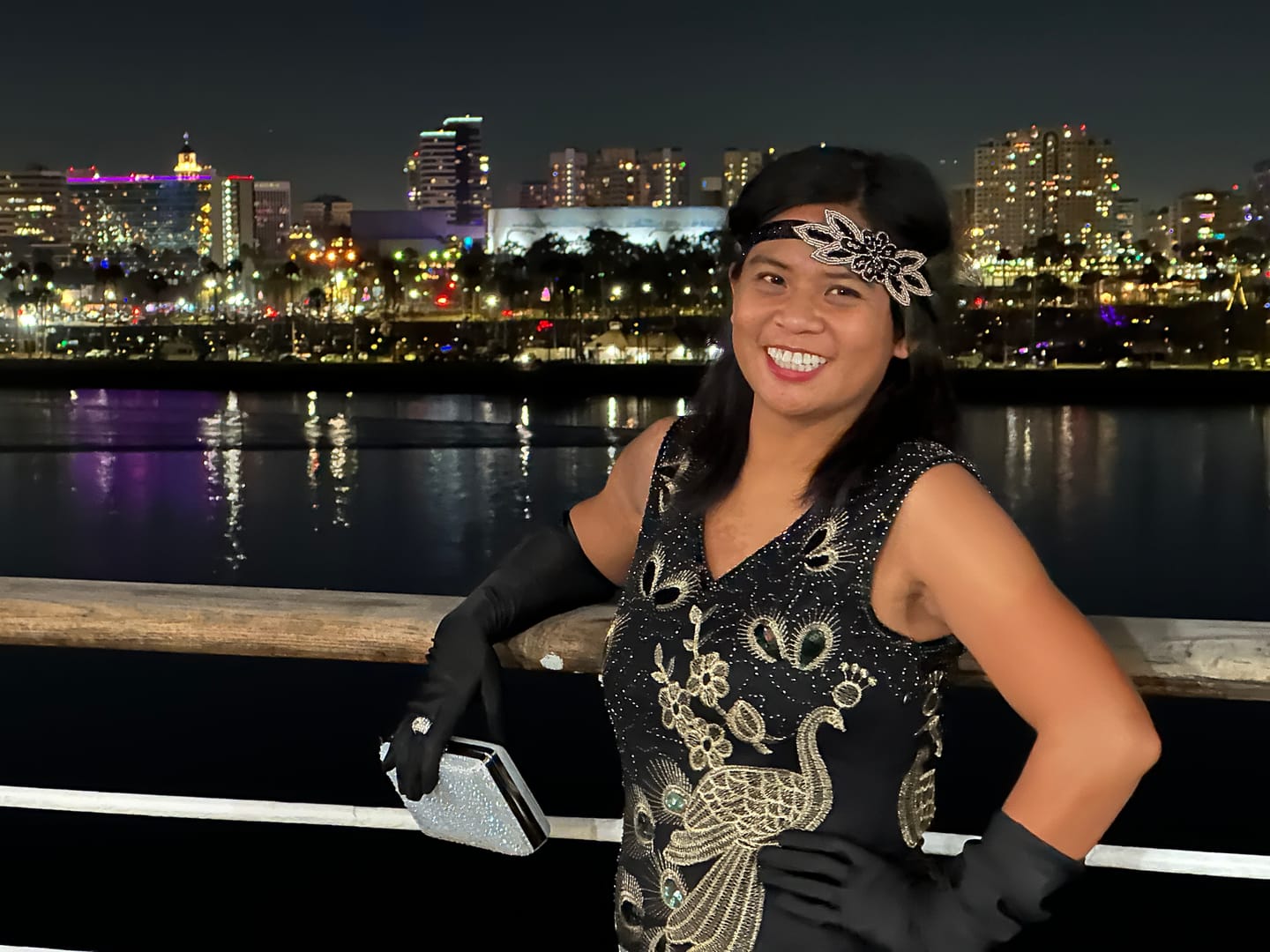 Customer photo review of Black Peacock Feather Headband
