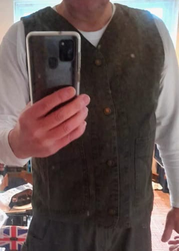 Customer photo review of Canvas Work Vest - Dark Green