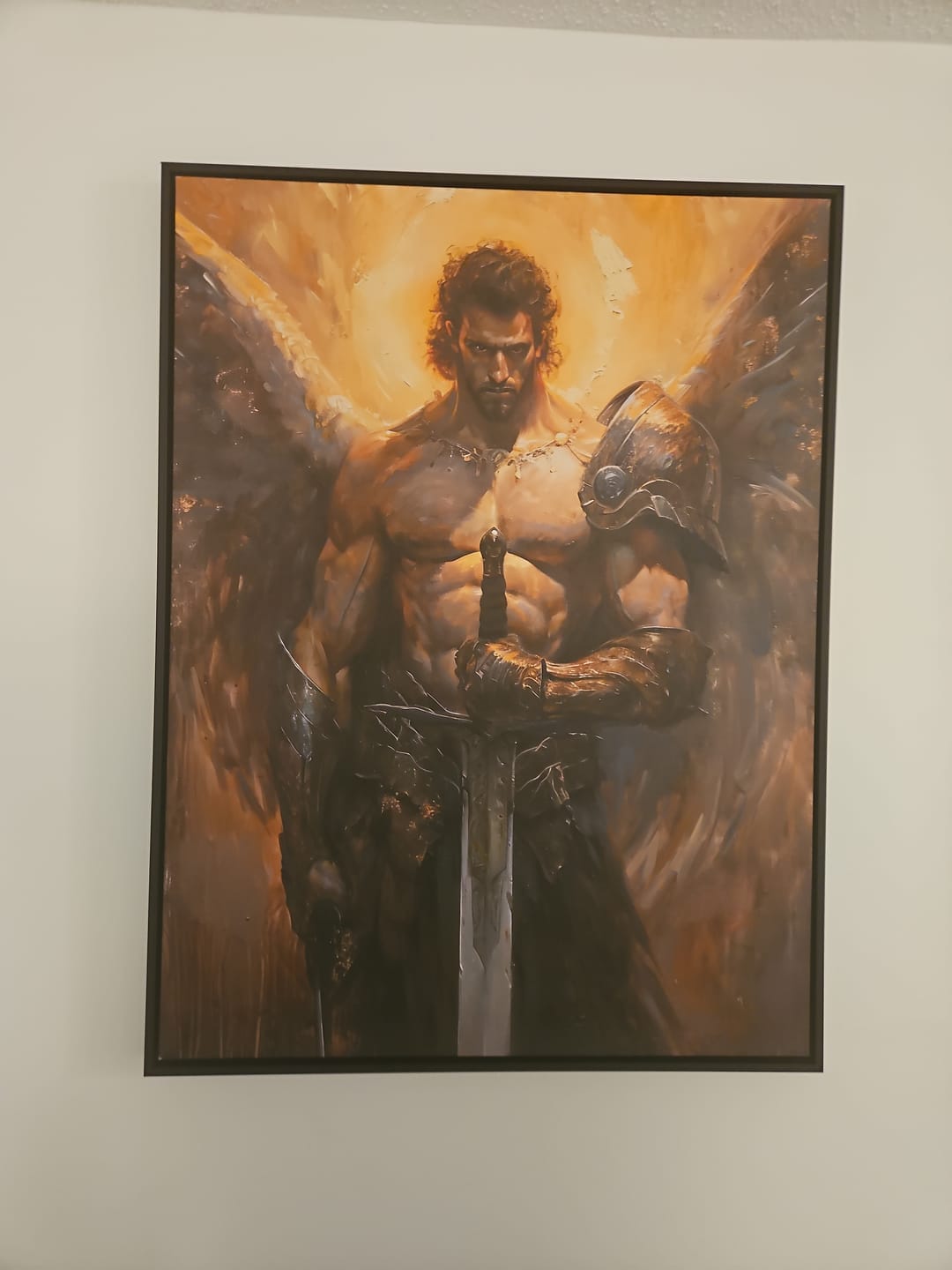Customer photo review of Framed Canvas - Celestial Warrior's Gaze