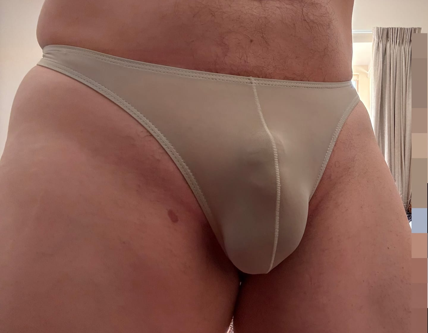 Customer photo review of 4 Pack Men's Sexy Pouch T-Back Thongs