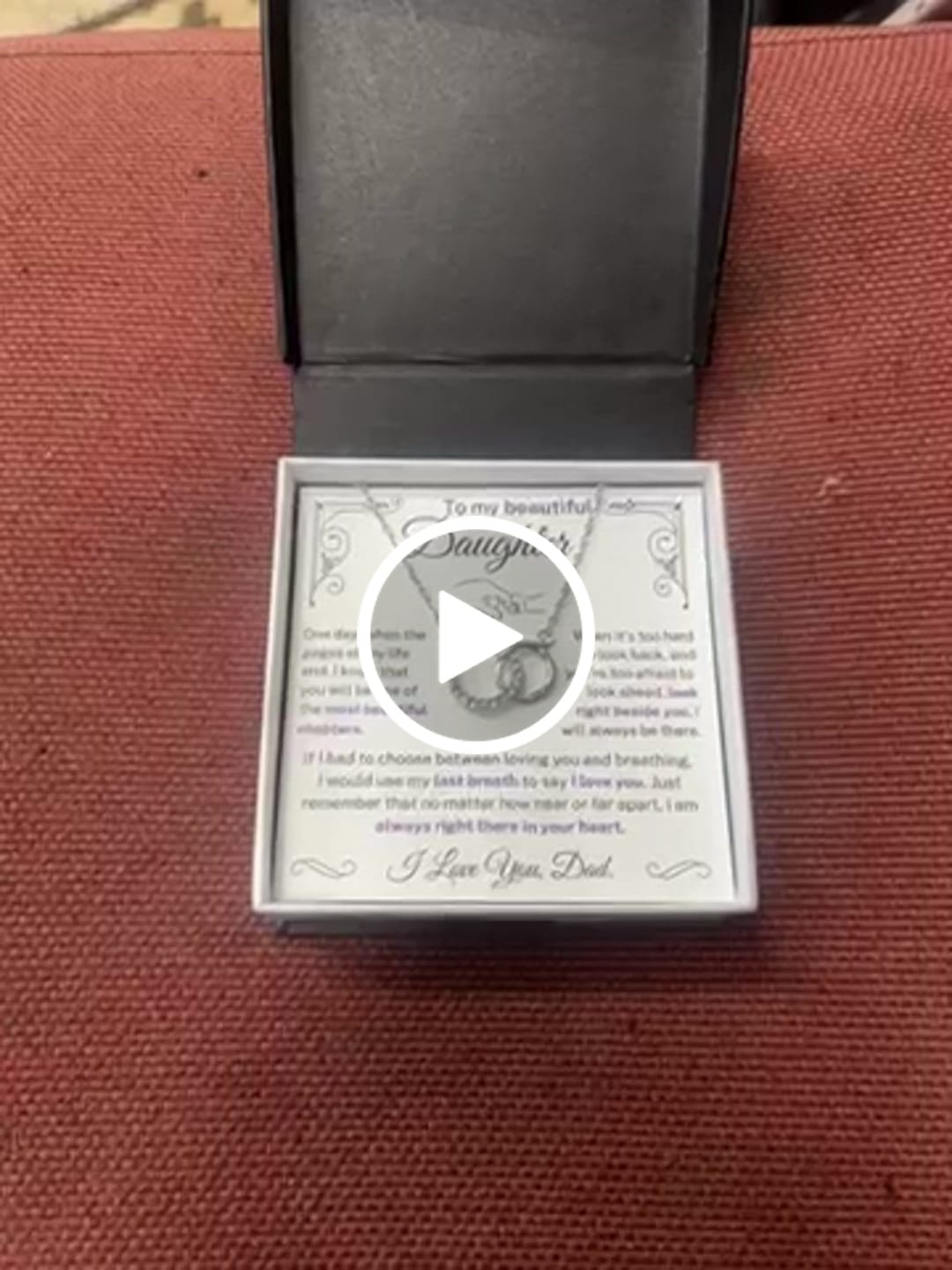 Customer video review of (Almost Sold Out) I would use my last breath to say I Love You - Necklace For Daughter
