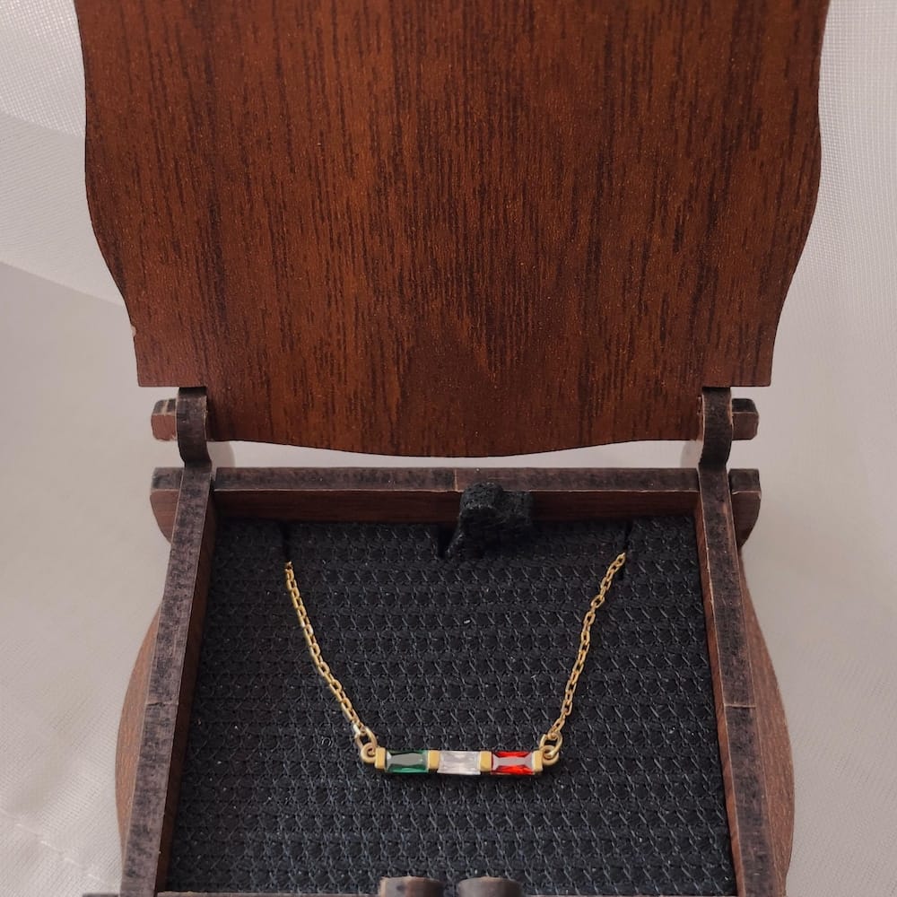 Customer photo review of Personalized Birthstone Necklace