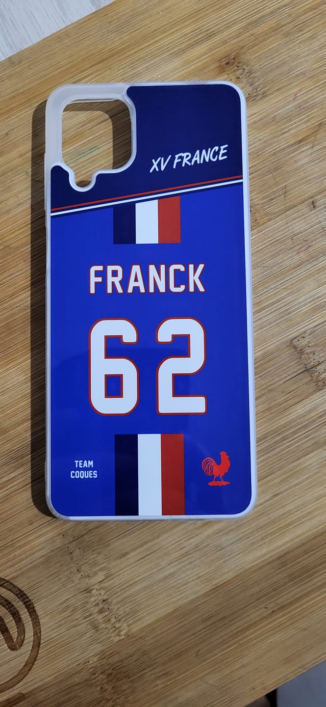 Customer photo review of Coque rugby XV FRANCE RUGBY personnalisable - TEAMCOQUES