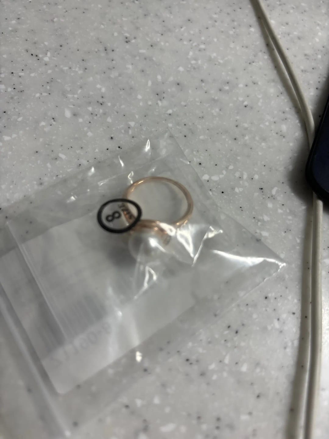 Customer photo review of Rose Gold Geometry Pearl Ring Pave Setting — Rose Gold Silver Mix | KIMLUD