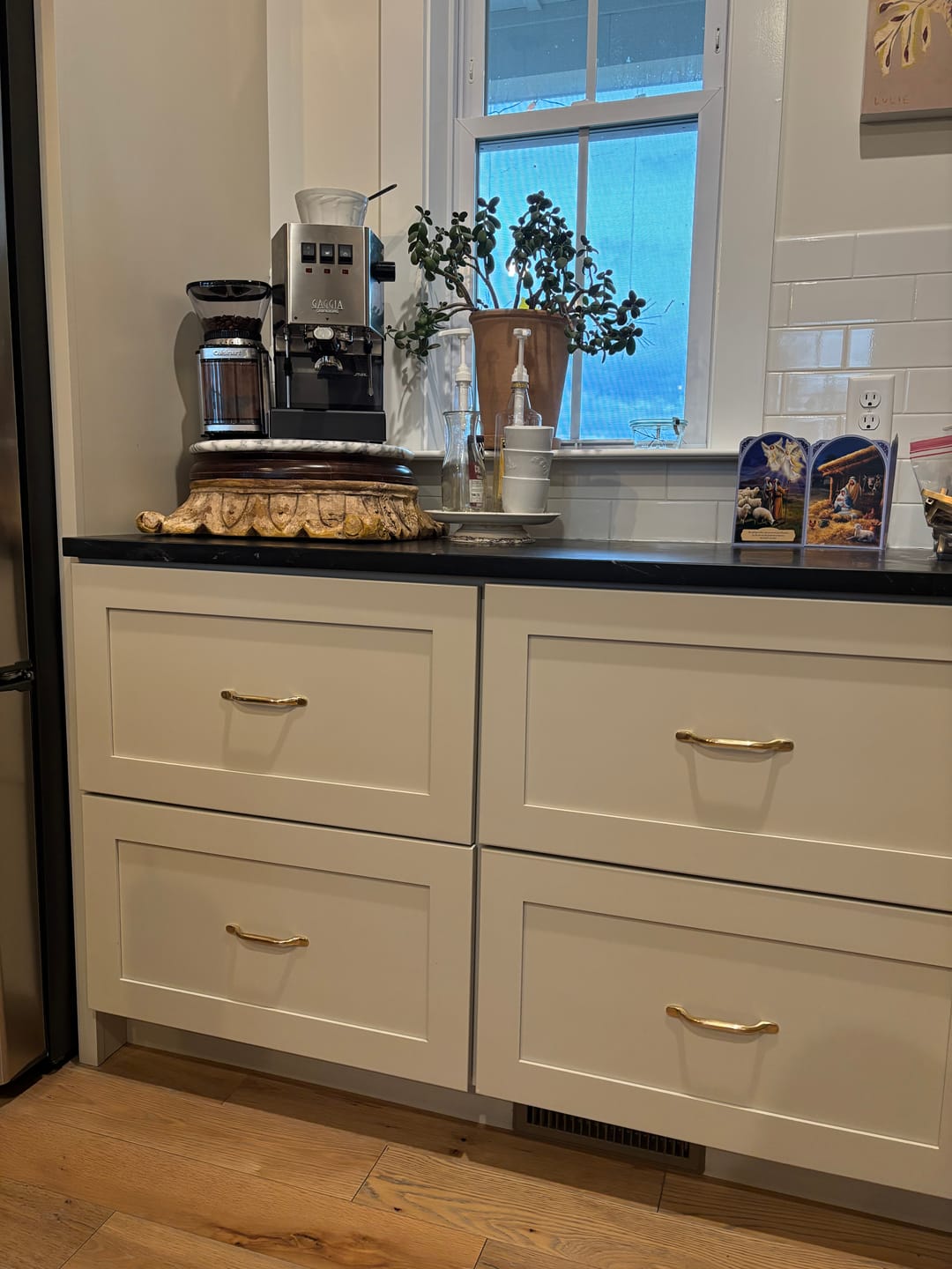 Customer photo review of Shropshire Polished Brass Cupboard Handles