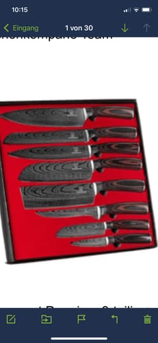 Customer photo review of Messerset Premium 8-teilig + Gratis Kochkurs & Buch (NTV DEAL)