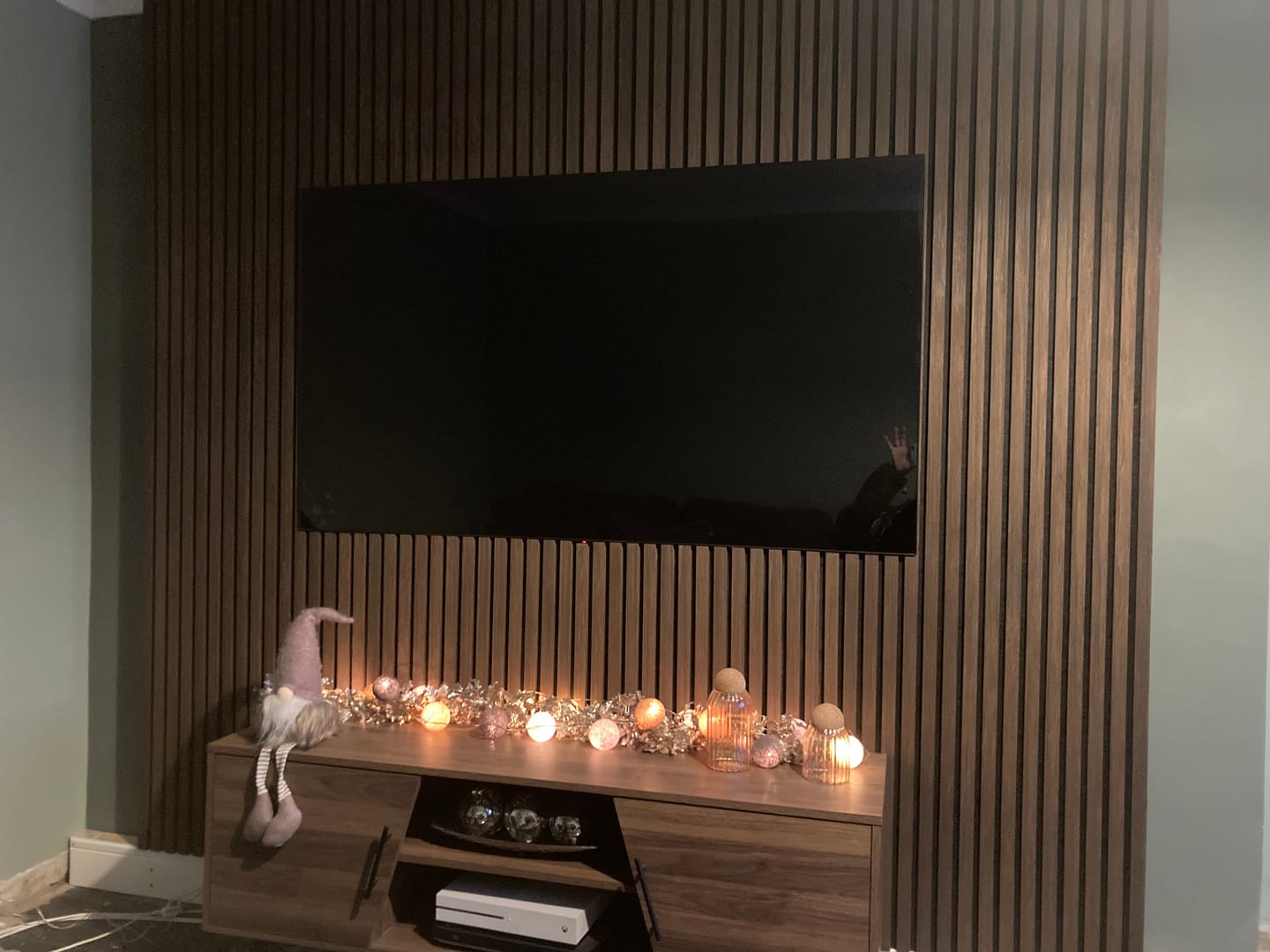 Customer photo review of Wooden Wall Panel | Smoked Oak | Premium 3-sided Wood Veneer