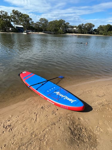 Customer photo review of Aquaplanet PACE 10’6″ Inflatable Paddle Board Package - Red/Blue