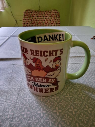 Customer photo review of Mir Reichts Ich Geh Zu Meinen Hühnern Tasse Geschenk Landwirt Bauernhof Spruch