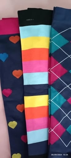 Customer photo review of Cotton Knee-High Compression Socks 20-30mmHg — Black | KIMLUD