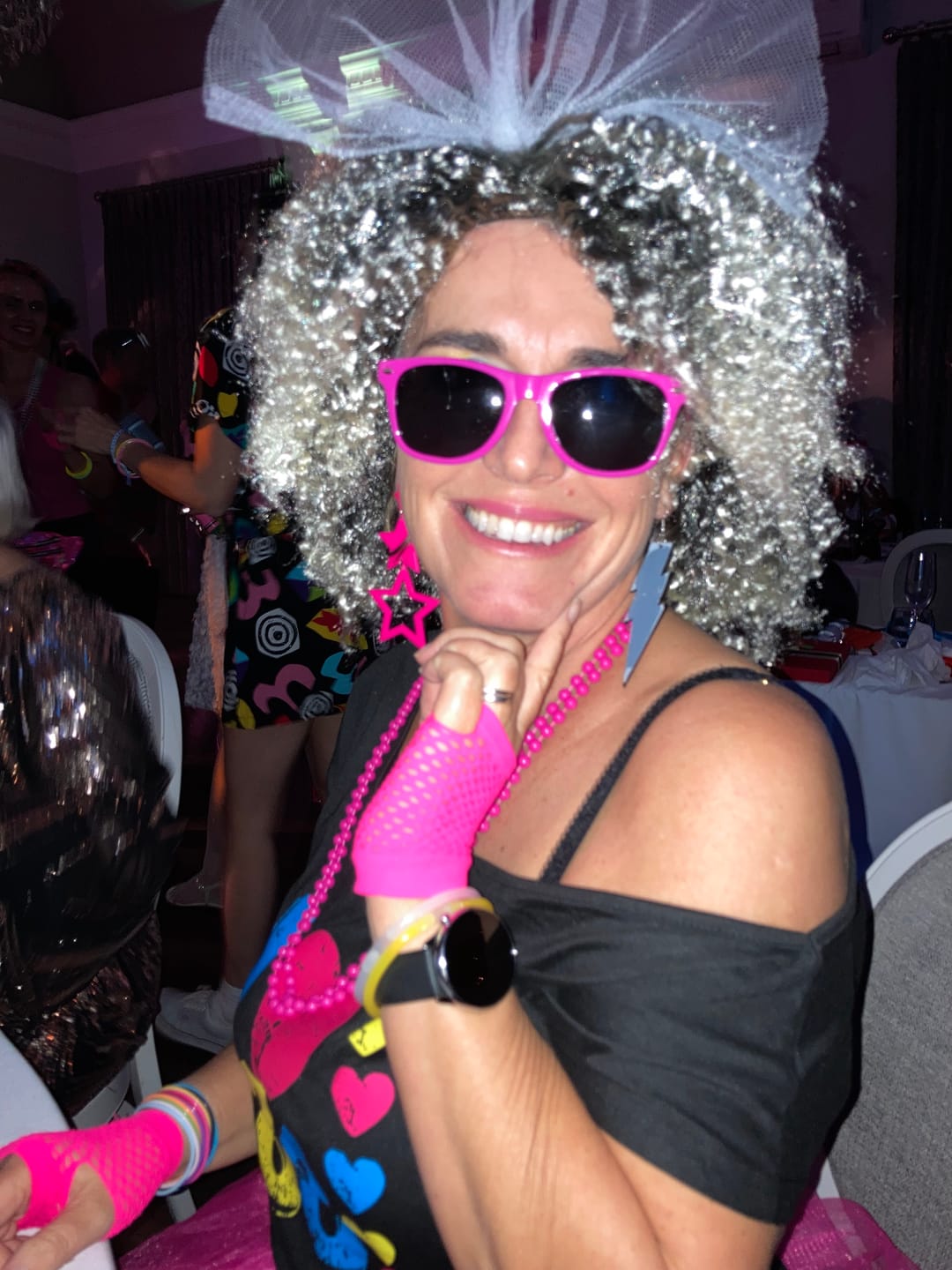 Customer photo review of 80s Wild Child Wig, Blonde