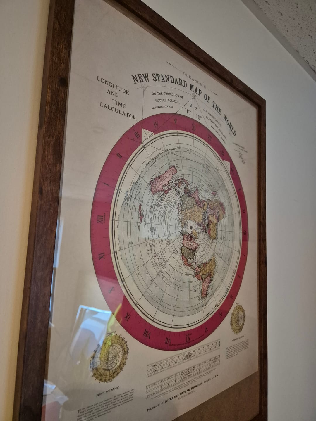 Customer photo review of Old Flat Earth World Map, 1892, by Alexander Gleason - Rare Patented Polar Azimuthal Projection