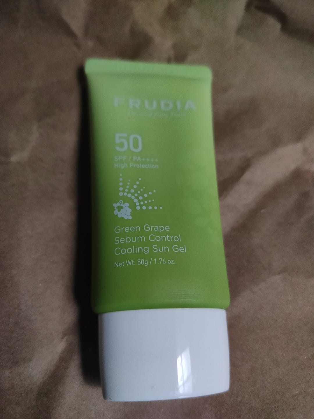 Customer photo review of Frudia Green Grape Sebum Control Sun Gel SPF50+/ PA++++