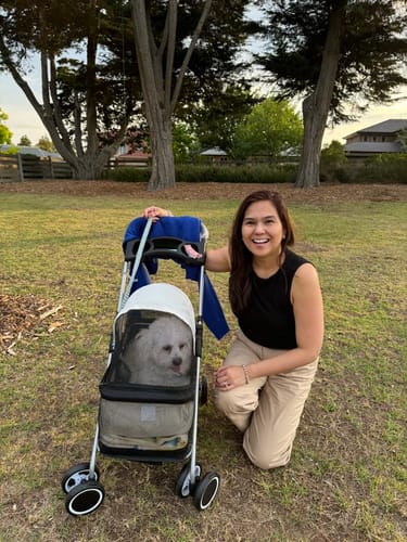 Customer photo review of Pawz Compact & Comfortable Pet Stroller