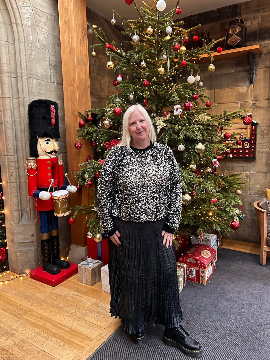 Customer photo review of Heavy Sequin Velvet Fabric