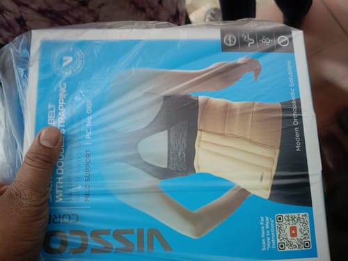 Customer photo review of Sacro Lumbar Belt 12" Back Double Strap | Supports the Lower back | Corrects Posture & Relieves Back Pain (Beige)