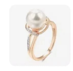 Customer photo review of Rose Gold Geometry Pearl Ring Pave Setting — Rose Gold Silver Mix | KIMLUD
