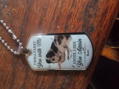 Customer photo review of Custom Photo I Will Carry You With Me Until I See You Again - Memorial Personalized Custom Necklace