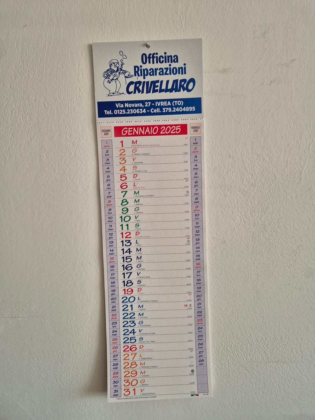 Customer photo review of Calendari Slim + Penne