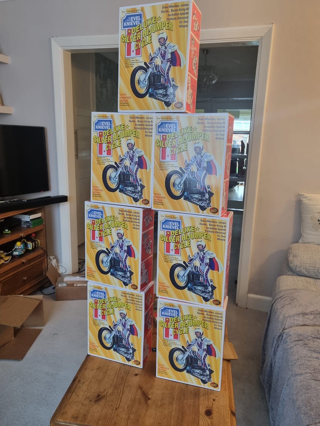 Customer photo review of Evel Knievel Deluxe Silver High Jumper Stunt Cycle