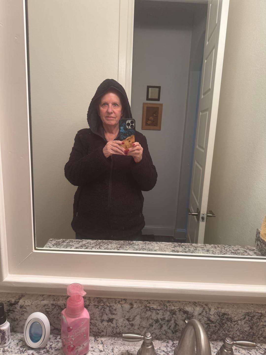 Customer photo review of Reversible Sherpa Full Zip Hoodie