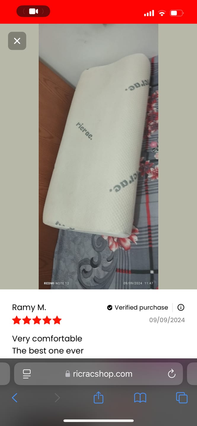 Customer photo review of Contour Memory Foam Pillow suitable for Neck & Shoulder Pain