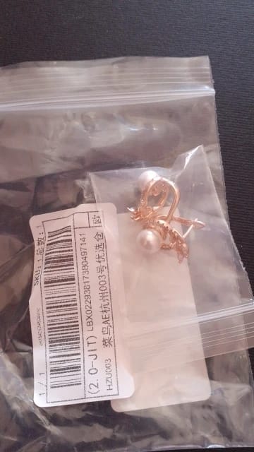 Customer photo review of Rose Gold Pearl Drop Earrings With Zircon — White | KIMLUD