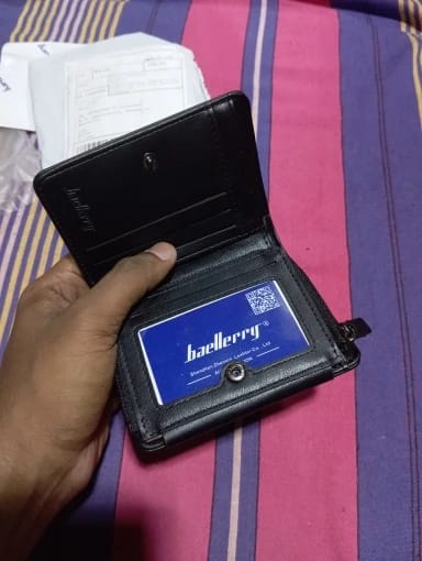 Customer photo review of PU Leather Wallets Zipper Card Holder With Coin Pocket And Multiple Card Slots — Black | KIMLUD