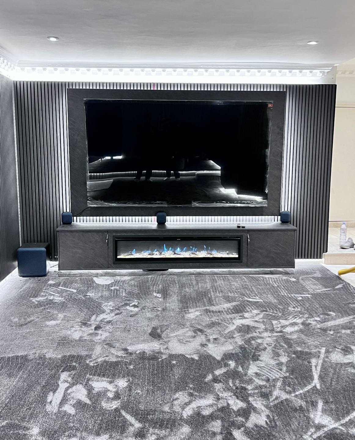 Customer photo review of Acoustic Slat Wall Panel - Charcoal