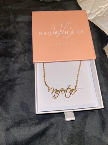 Customer photo review of Personalized Script Necklace