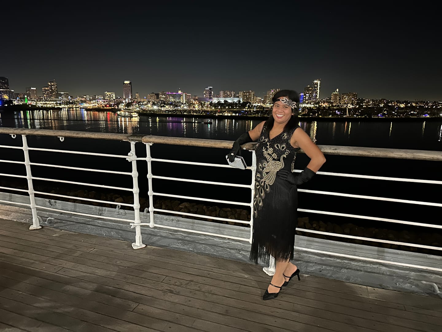 Customer photo review of Lena Flapper Dress - Black
