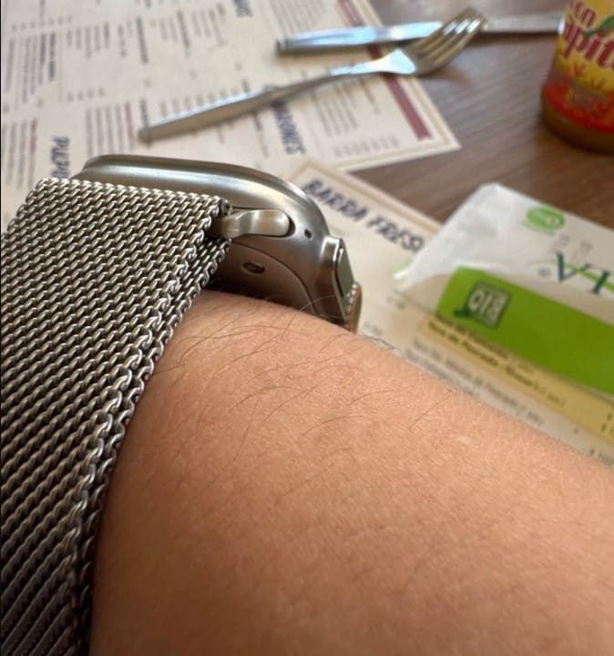 Customer photo review of Ultimate Titanium Milanese Loop Strap for Apple Watch
