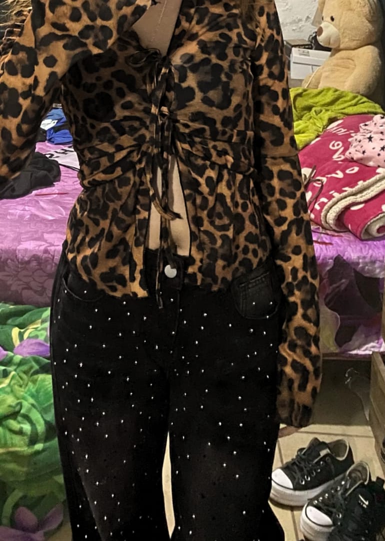 Customer photo review of Glänzende Denim Jeans - StarStruck