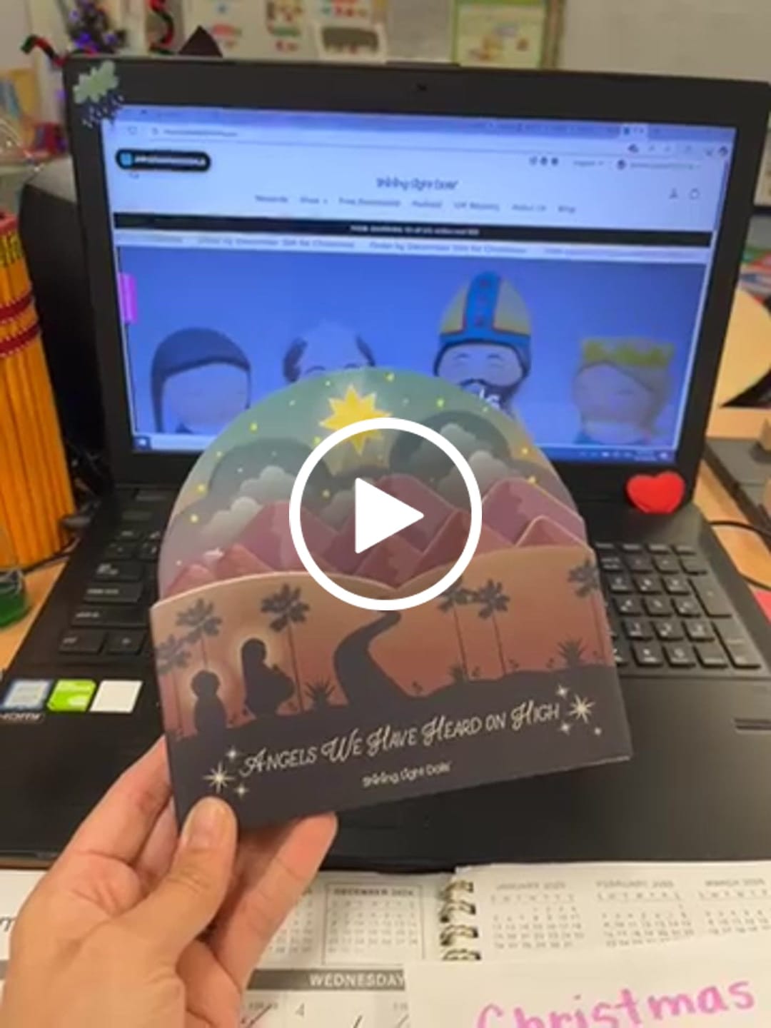 Customer video review of Angels We Have Heard On High shaped book